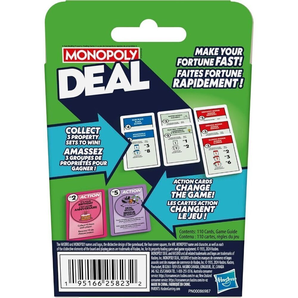Monopoly Deal Travel Game Fast Fun & Strategic Card Game for Families Kids - Picture 3 of 5